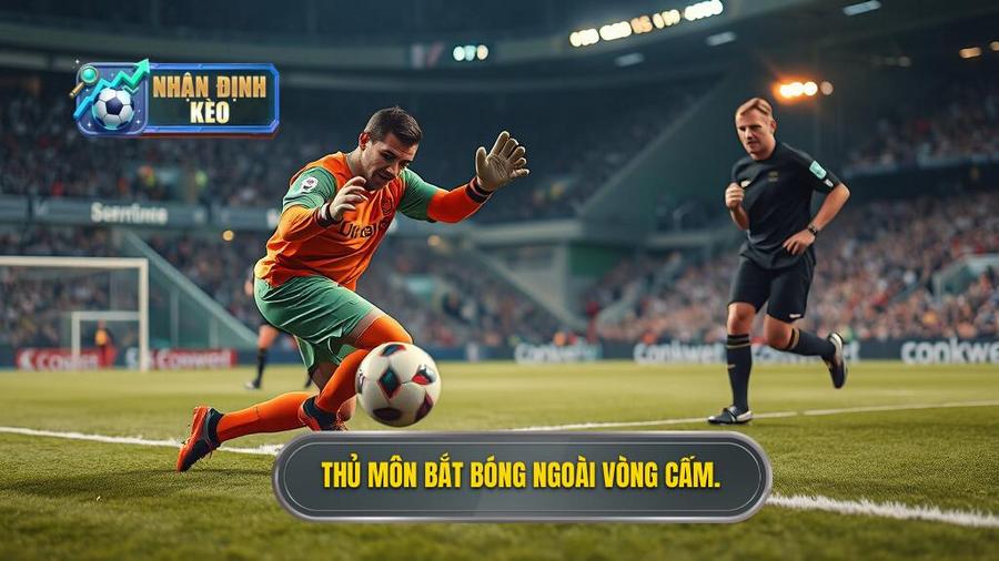 2. Thủ môn bắt bóng ngoài vòng cấm.