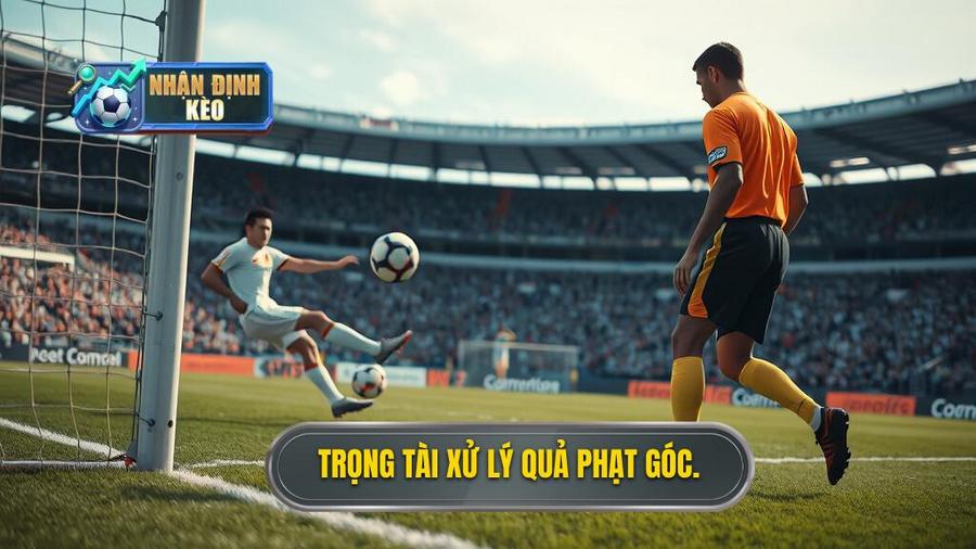 2. Trọng tài xử lý quả phạt góc.